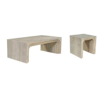 Ensemble de deux tables basses en bois massif