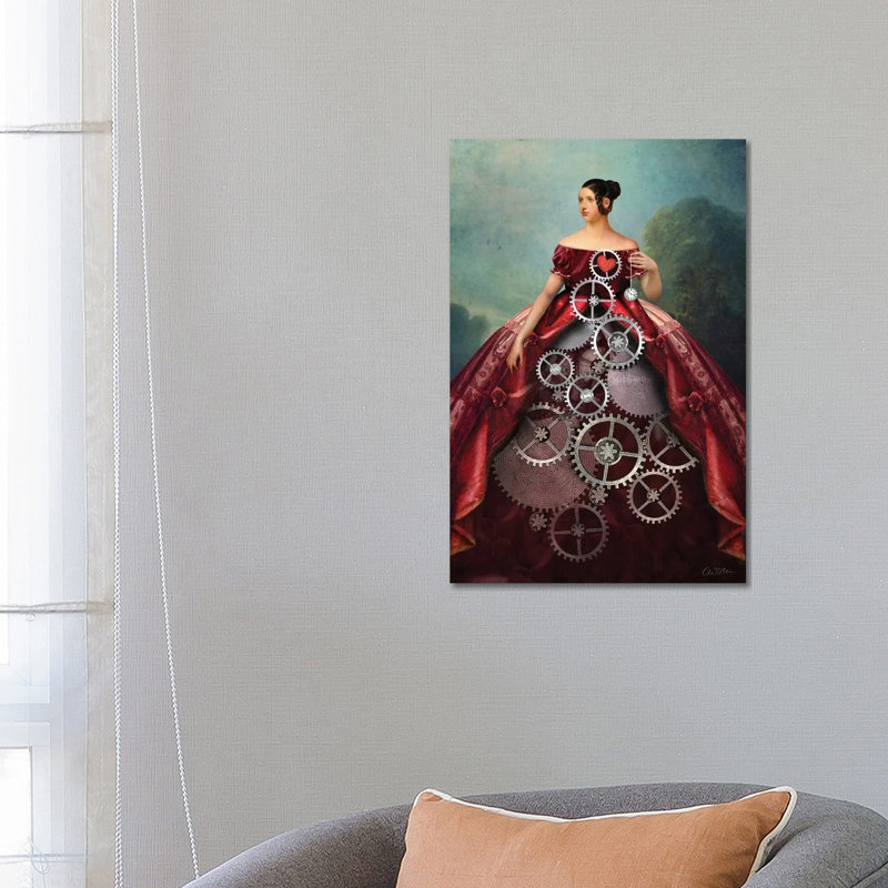 Roue de la fortune par Catrin Welz-Stein - impression d'art graphique, H 26 po x l 18 po x 1,5 po, Toile tendue, Pas de tapis