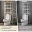 Rangement au-dessus de la toilette en bois autoportant avec tablette-1471566526