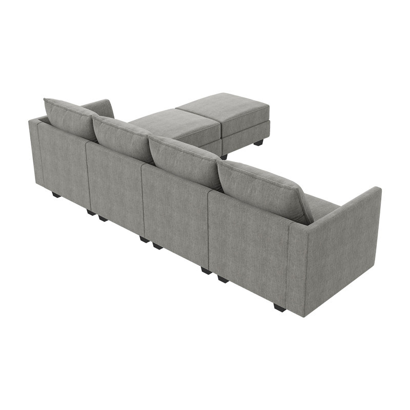 Canapé modulaire rembourré en U Tremee, Polyester gris