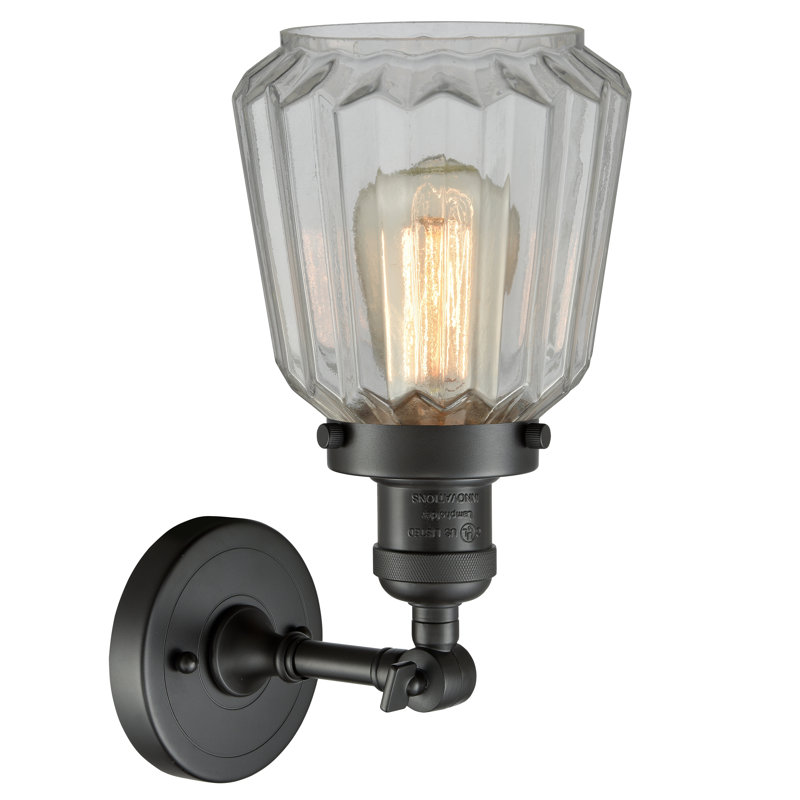 Vinson Armed Sconce, Oil Rubbed Bronze, Clear