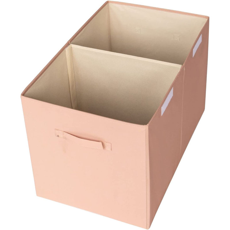 3 Sprouts - Recycled Fabric Storage Chest with Lid, Peach