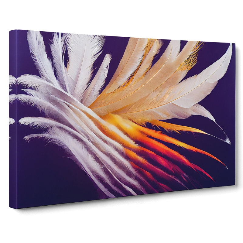 Quality Bird Feathers - Wrapped Canvas, 40cm H x 60cm W x 3cm D