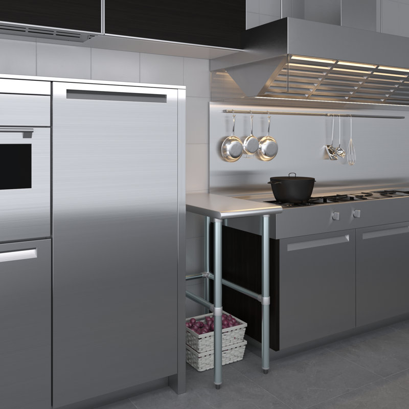 Table de travail en acier inoxydable, H 35 po x L 15 po x L 30 po