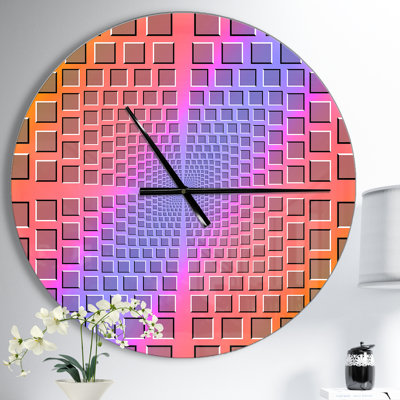 Illusion optique abstraite - horloge murale moderne