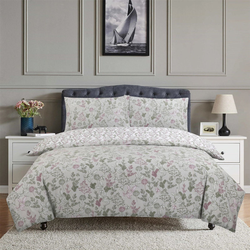 Stribling Floral Duvet Cover Set with Pillowcases, Double - 2 Standard Pillowcases