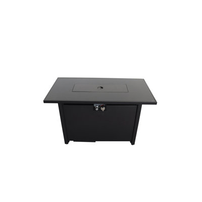 Table de foyer d'extérieur en acier avec couvercle H 25 po x l 42 po