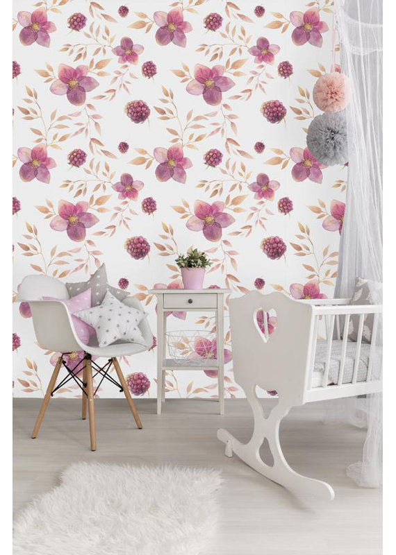 Baney Peel & Stick Floral Roll, 4.17' L x 25" W