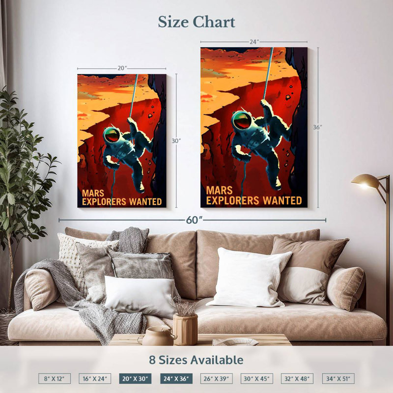 Oberle Mars Explorers Wanted Poster VII, 36" H x 24" W