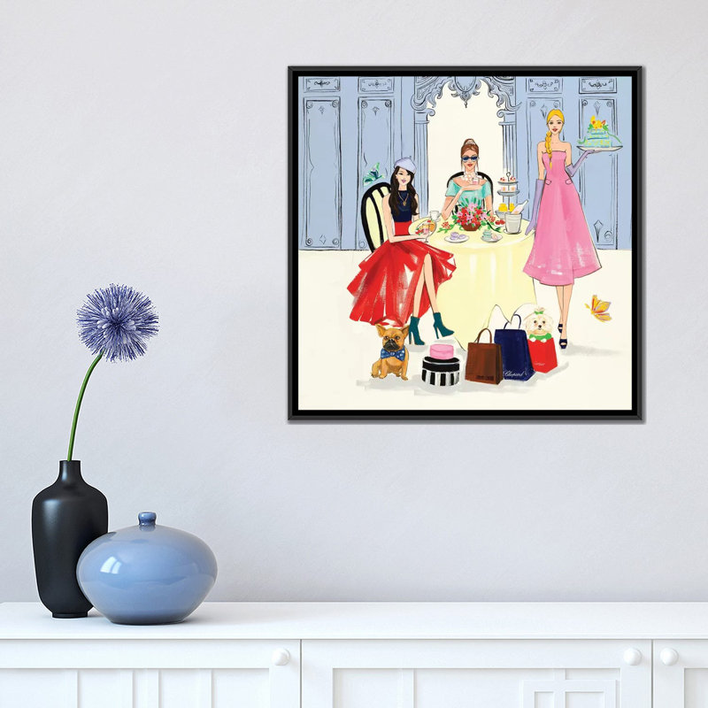 «Cafe Time», reproduction d'impression sur toile tendue, H 18 po x l 18 po x P 1,5 po, Toile avec cadre noir