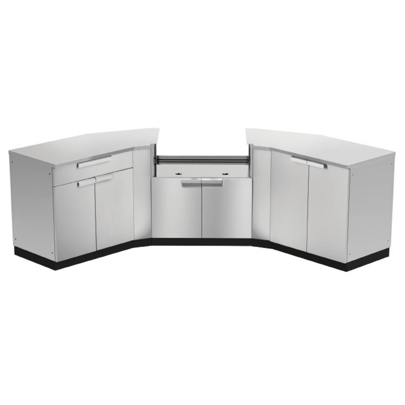 Armoires de cuisine modulaires d'extérieur en acier inoxydable 168 po 7 pièces