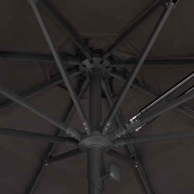 Parasol de table semi-automatique pour l'extérieur 10 pi avec porte 1,89 po et 8 baleines robustes