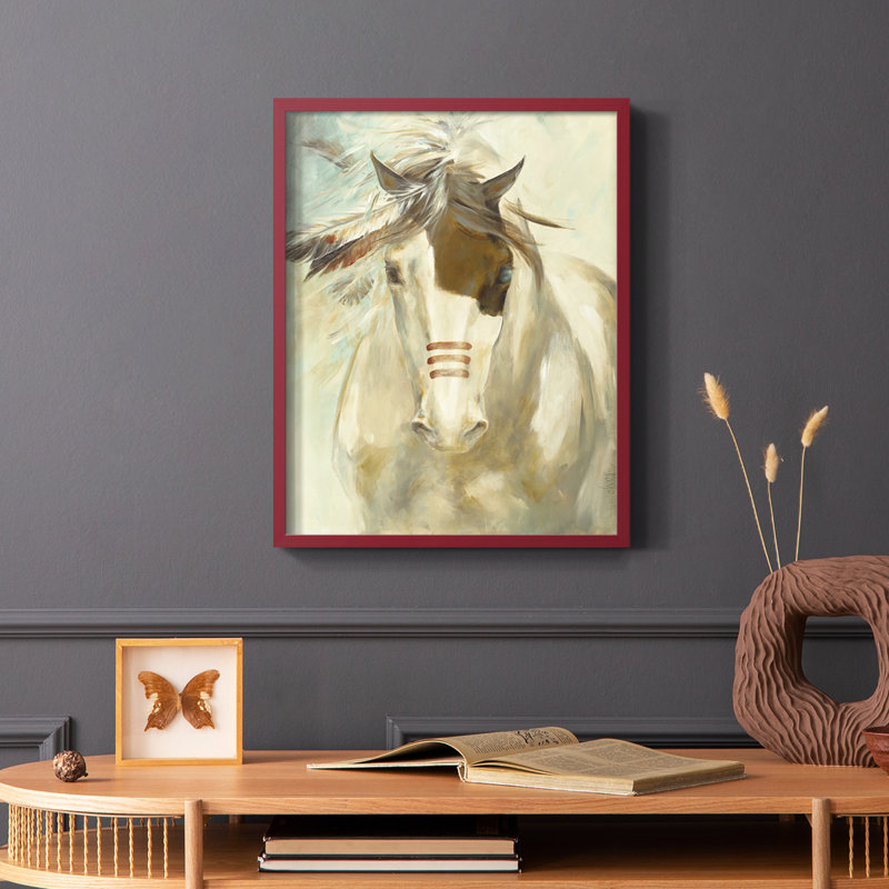 Warrior Framed Print - Solid Wood, 10" H x 8" W, Red