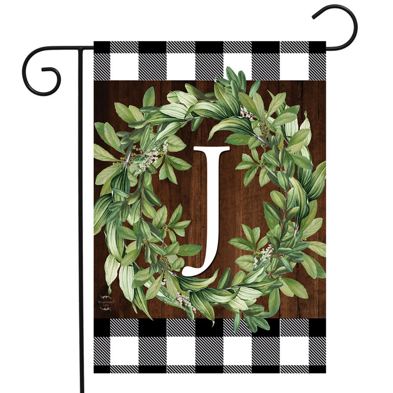 Drapeau de jardin couronne monogramme J