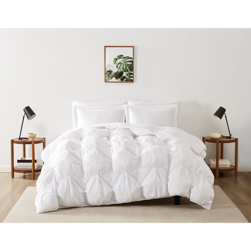 Napperon vraiment doux - rembourré, microfibre douce, Édredon pour grand lit + 2 taies décoratives, Blanc