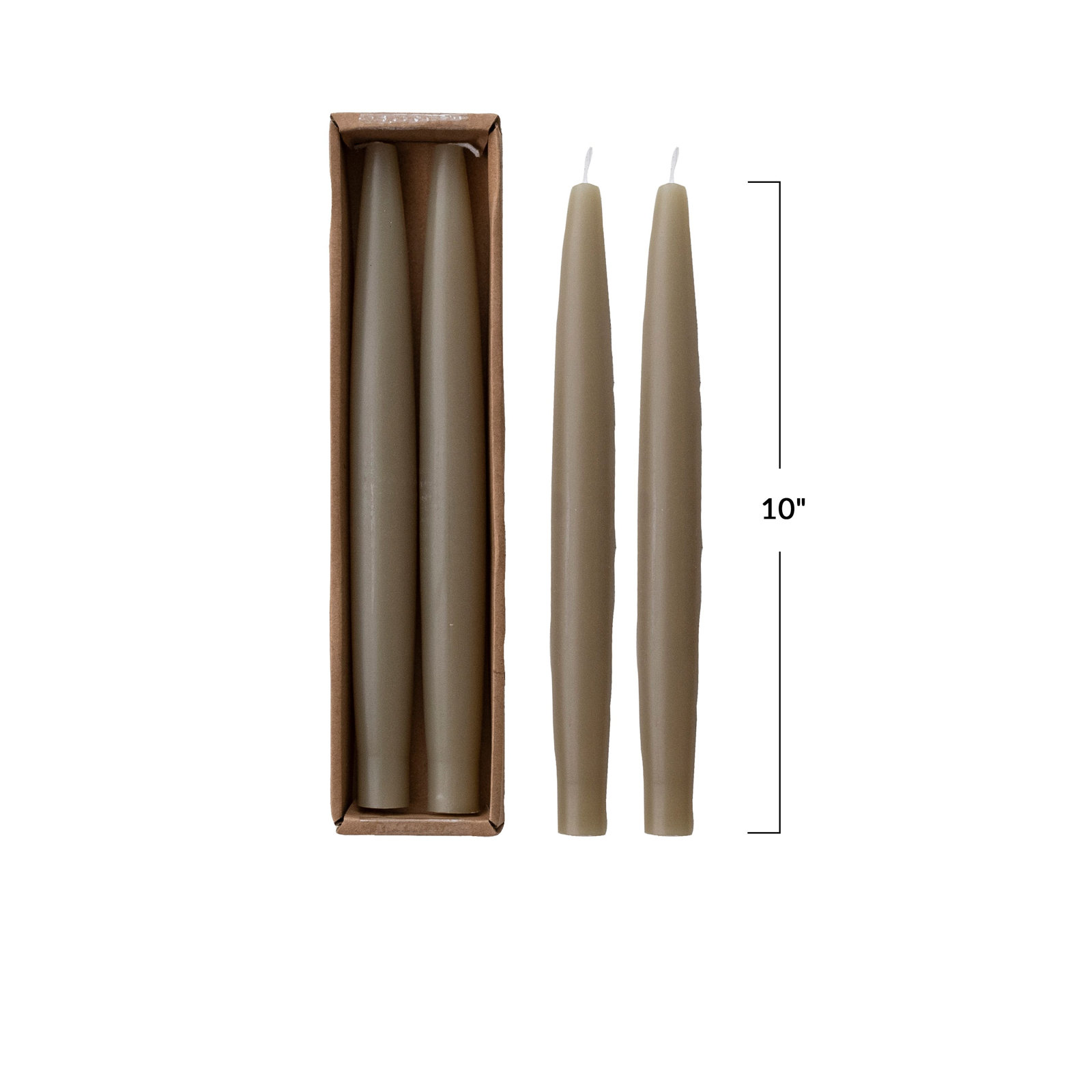 Unscented Taper Candle Set, Olive