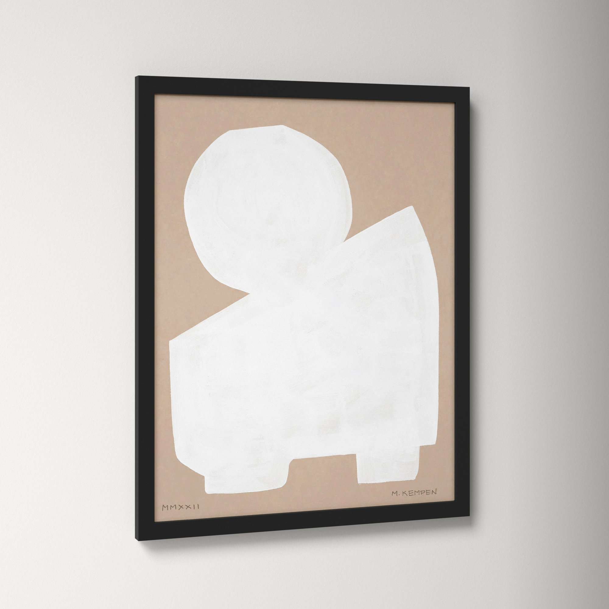Modules In White 2 by Michael Kempen, 30" W x 38" H, Black Framed
