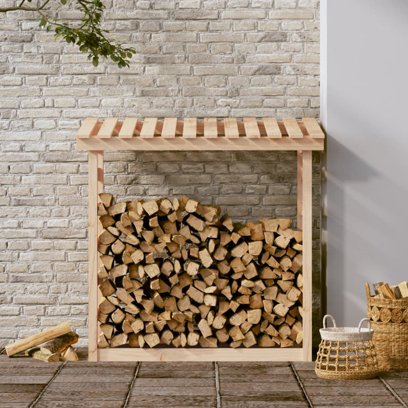 108cm W Solid Wood Log Rack, Brown