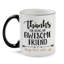 Tasse à café personnalisée avec humour amical et nom personnalisé imprimé sur tasse en porcelaine blanche avec bordure noire et poignée, 11 oz
