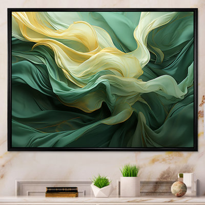Green and yellow Harmonious Chaos I - Abstract Collages Canvas Print Wall Art