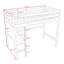 Lit mezzanine simple Kalpesh - bureau intégré, échelle sécuritaire