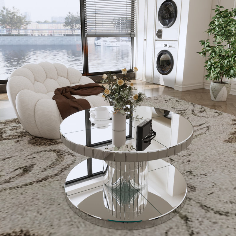 Table basse 31,5 "ronde avec miroir transparent