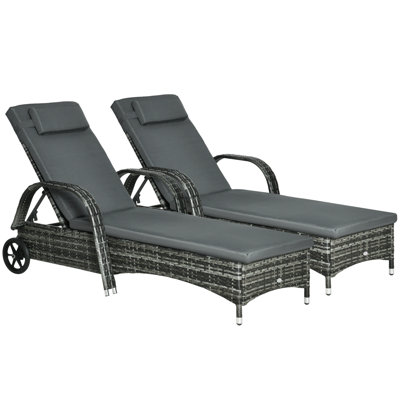 Rivkin Outdoor Wicker Chaise Lounge Set