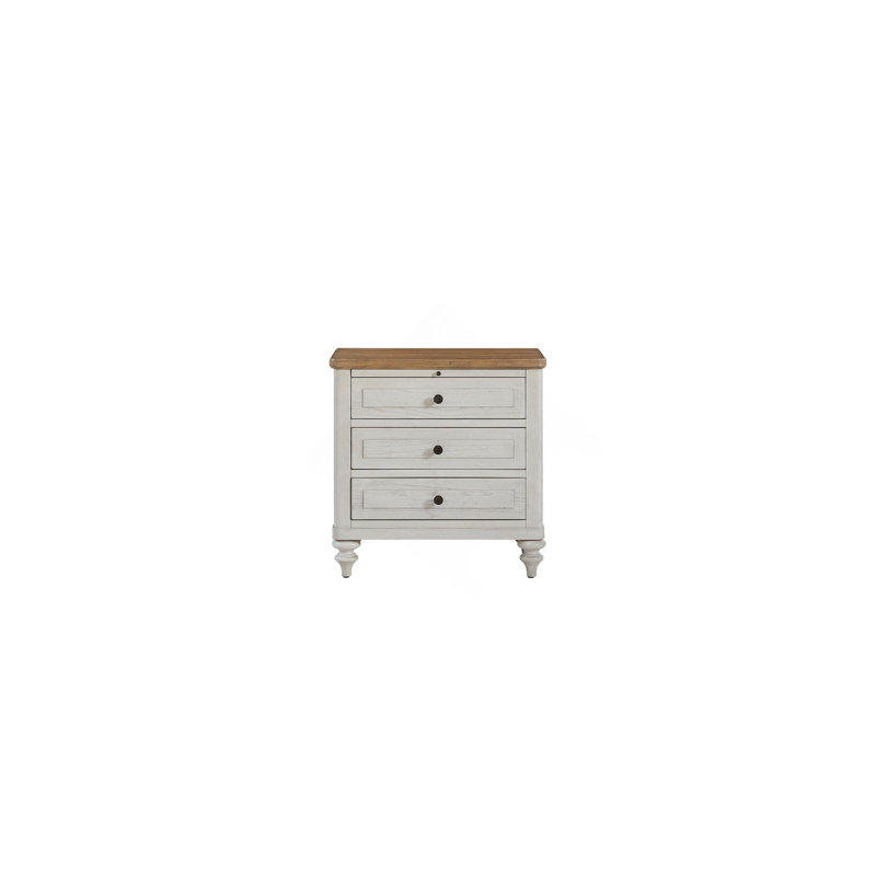 3 Drawer Nightstand With USB