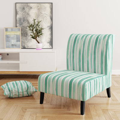 Fauteuil de chambre rayé rembourré - Fauteuil de chambre Mint Breeze
