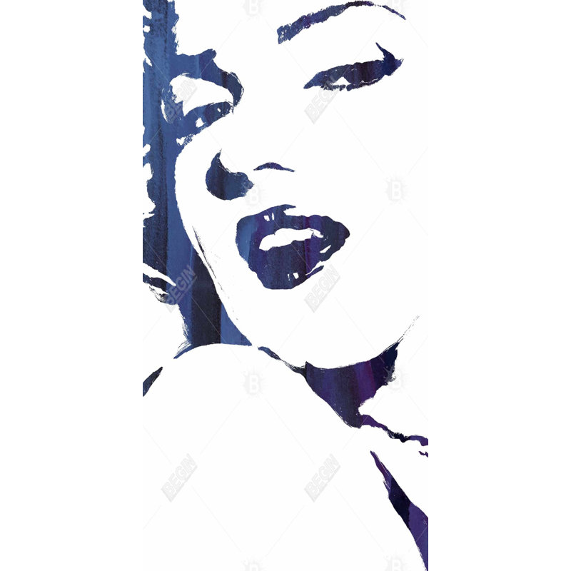 Marilyn Monroe en bleu | Décoration de chambre encadrée en toile