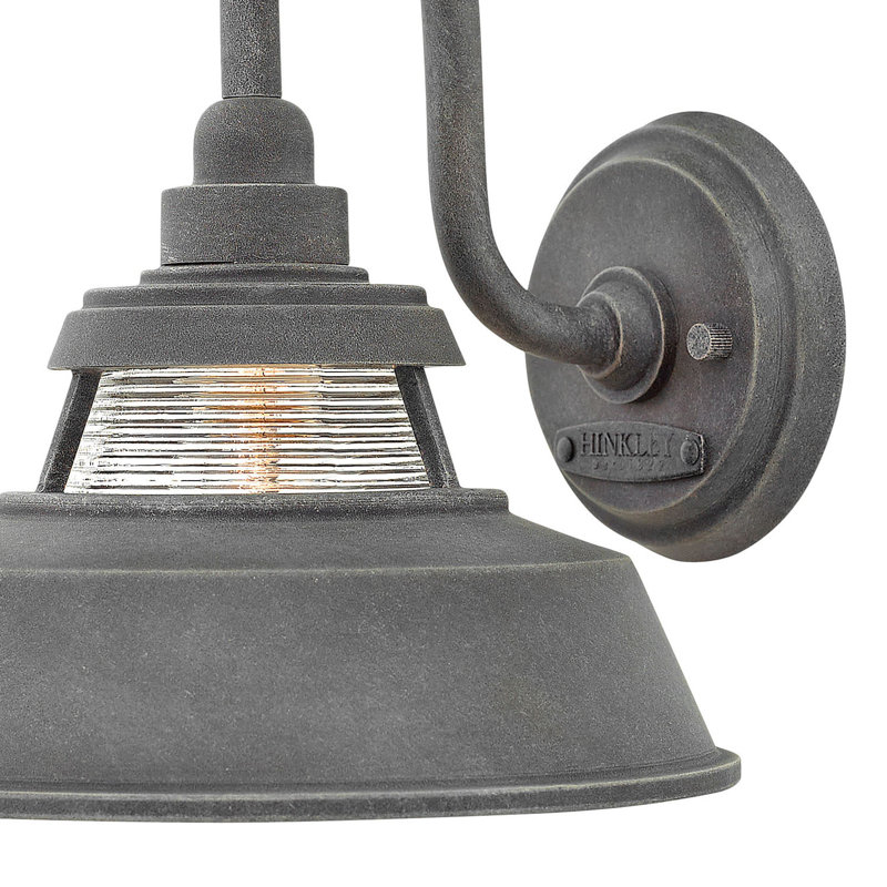 Troyer 1-Light Outdoor Wall Lantern, Aged Zinc, 10" H x 10" W x 10" D