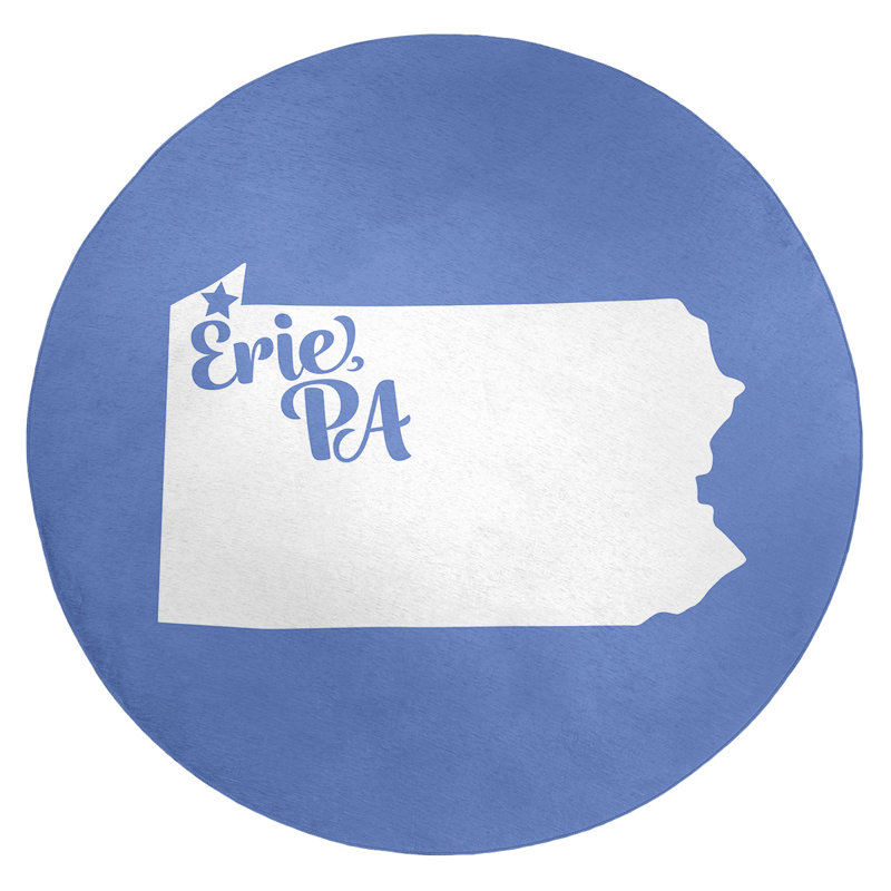Tapis en poly-chenille erie pennsylvanie, Rond 5 pi