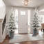 Sapin de Noël floqué de 60 cm avec pot, 30 lumières DEL blanc chaud et 189 branches