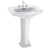 Clayton Ceramic 27" Pedestal Bathroom Sink with Overflow