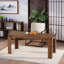 Walnut MDF Spliced Dining Table With Fluted Legs For Six To Eight People Multi Use