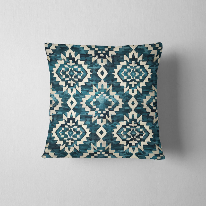 Eastern Elegance Geometric Reversible Pillow Cover, 22"H x 22"W