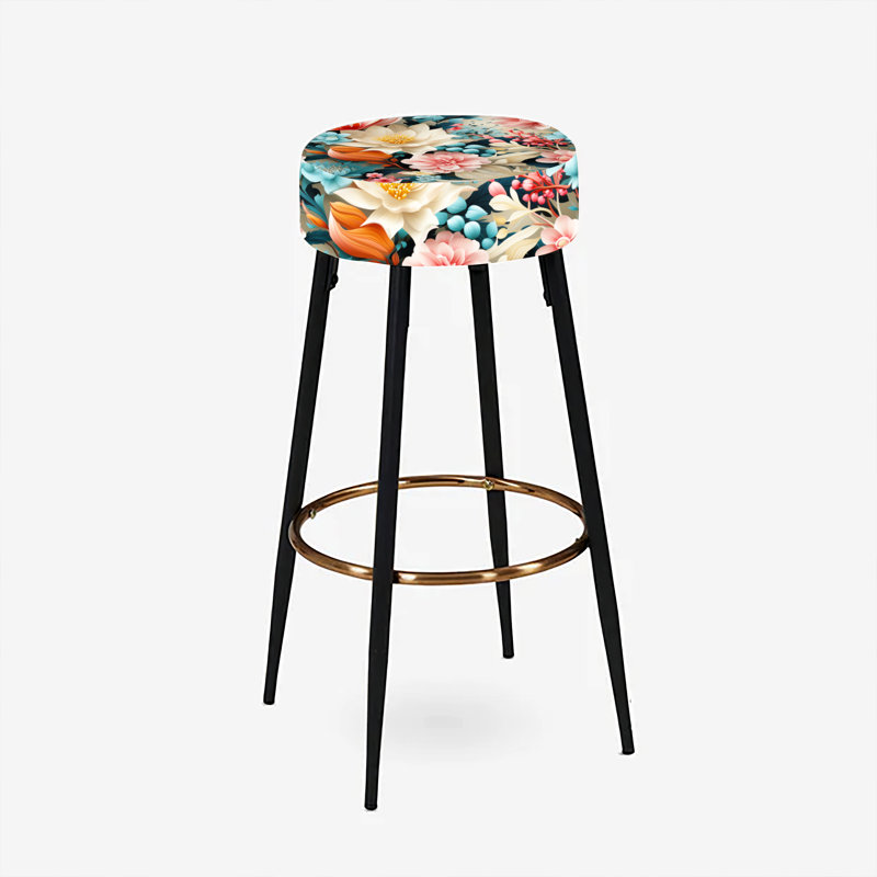 Soft Soft Paisley Garden Playfulness - Ensemble de 2 tabourets de bar en damas