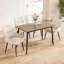 Ensemble de table de salle à manger et de table moderne 4 pièces à grain de bois moderne, table de salle à manger élégante, table de salle à manger de cuisine, robuste et durable, facile à assembler, pieds en métal noir-1998985707-1998985710