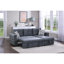 Canapé modulaire convertible en velours gris