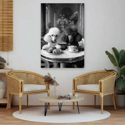 «Chic Poodle Breakfast Classic Vintage Dog», reproduction d'art murale
