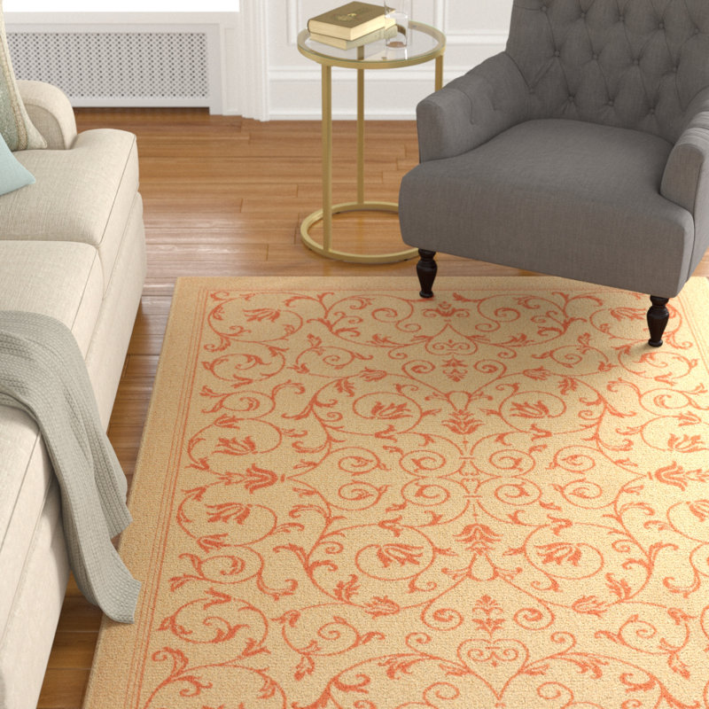 Tapis intérieur / extérieur ivoire Arneshia, Rectangle 6 pi 7 po x 9 pi 6 po
