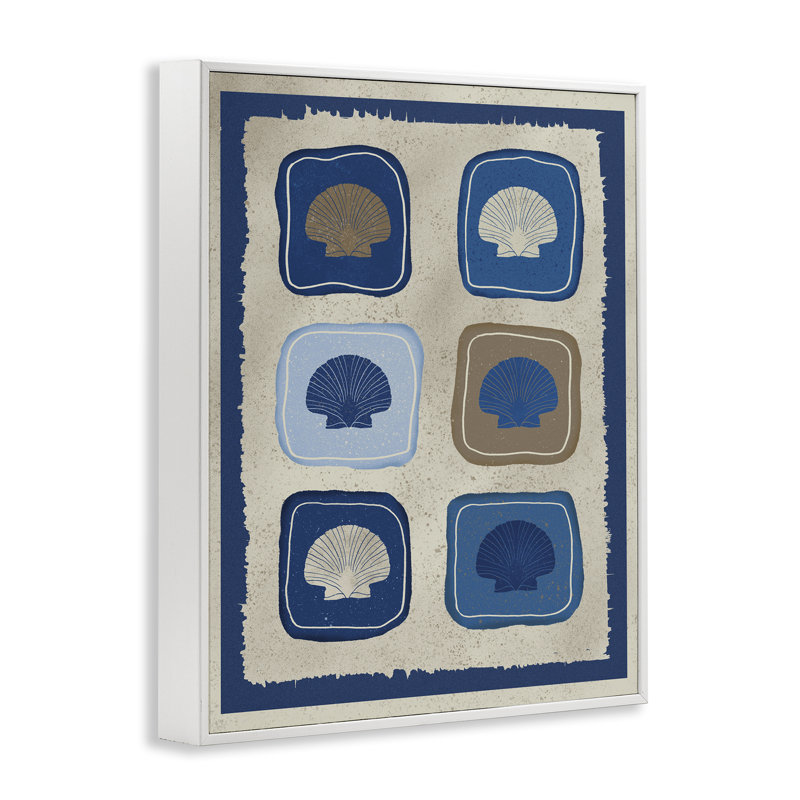 Giclée encadrée de blocs nautiques, conception de Julia Frost, Encadrement giclée blanc côtier, H 20 po x l 16 po