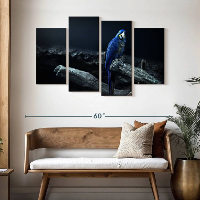 Brampt Hyacinth Macaw, 32" H x 52" W