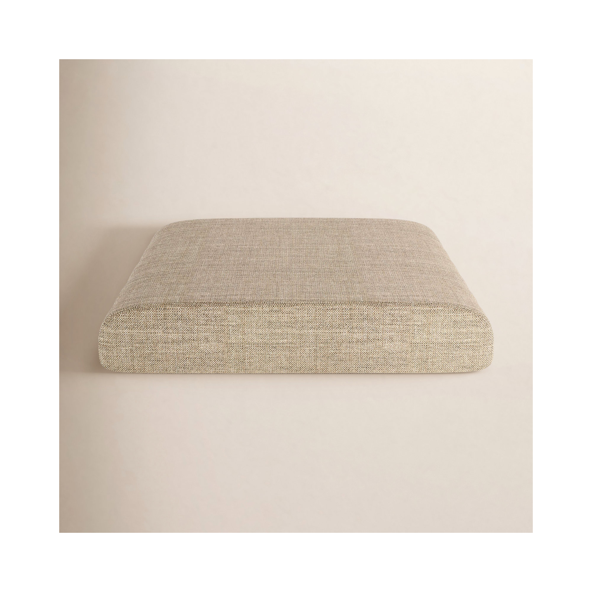 Sunbrella Outdoor Ottoman Cushion, Cast Ash Sunbrella® Plainweave, 4" H x 22" W x 20" D