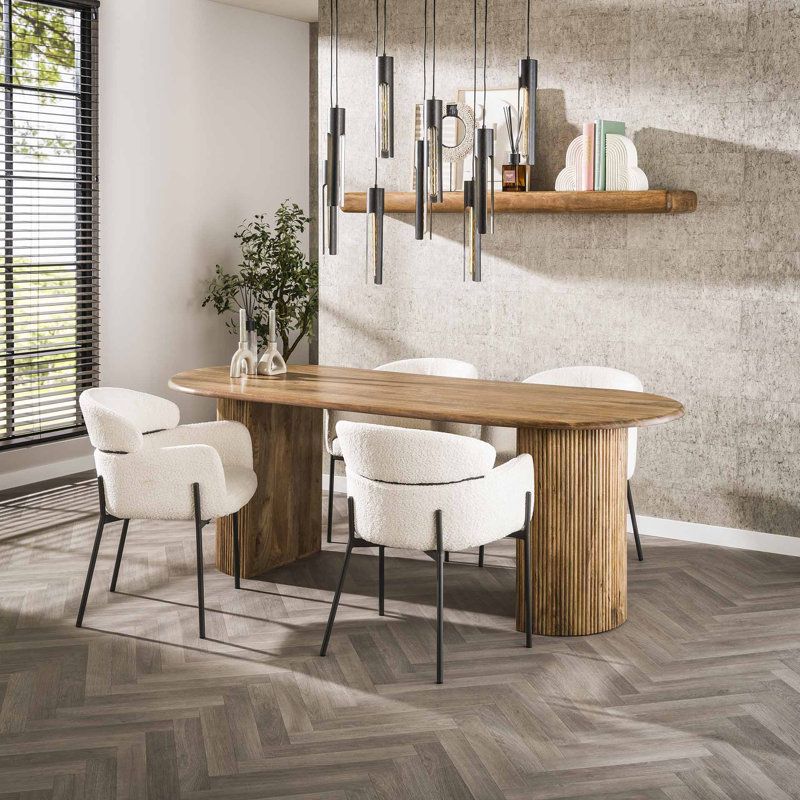 Nyala Oval Solid Wood Top Dining Table