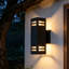 Applique murale d'extérieur en aluminium noir mat Breshawna