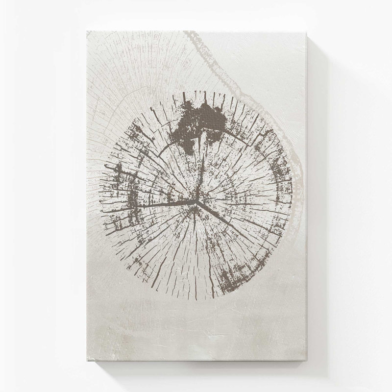 Beige Tree Ring I, Large Canvas Print, 60" H x 40" W