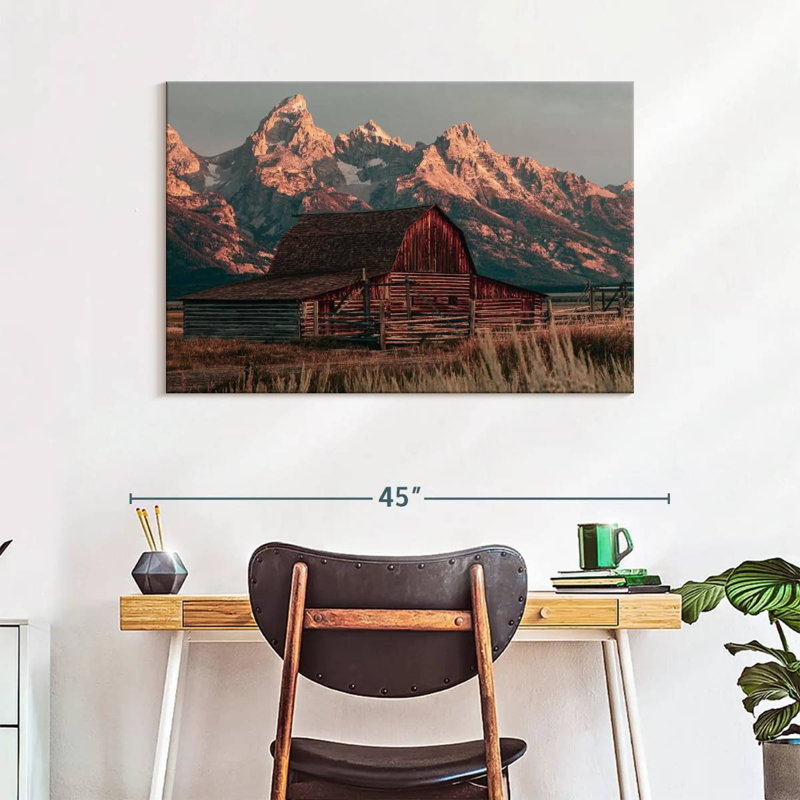 Lilie Scenic Teton Barn, H 26 po x l 39 po