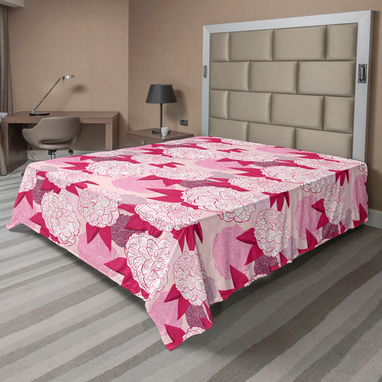 Ambesonne, drap plat floral pivoines, art botanique printanier