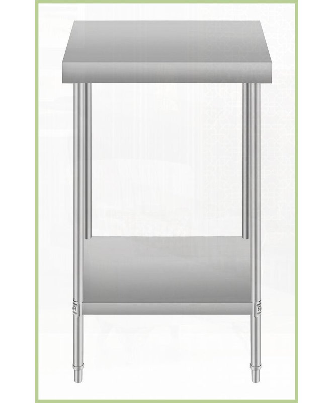 Table basse 24 x 24 pouces en acier inoxydable pour restaurant et amp; Maison, 32 pouces de hauteur, durable et amp; Facile à nettoyer